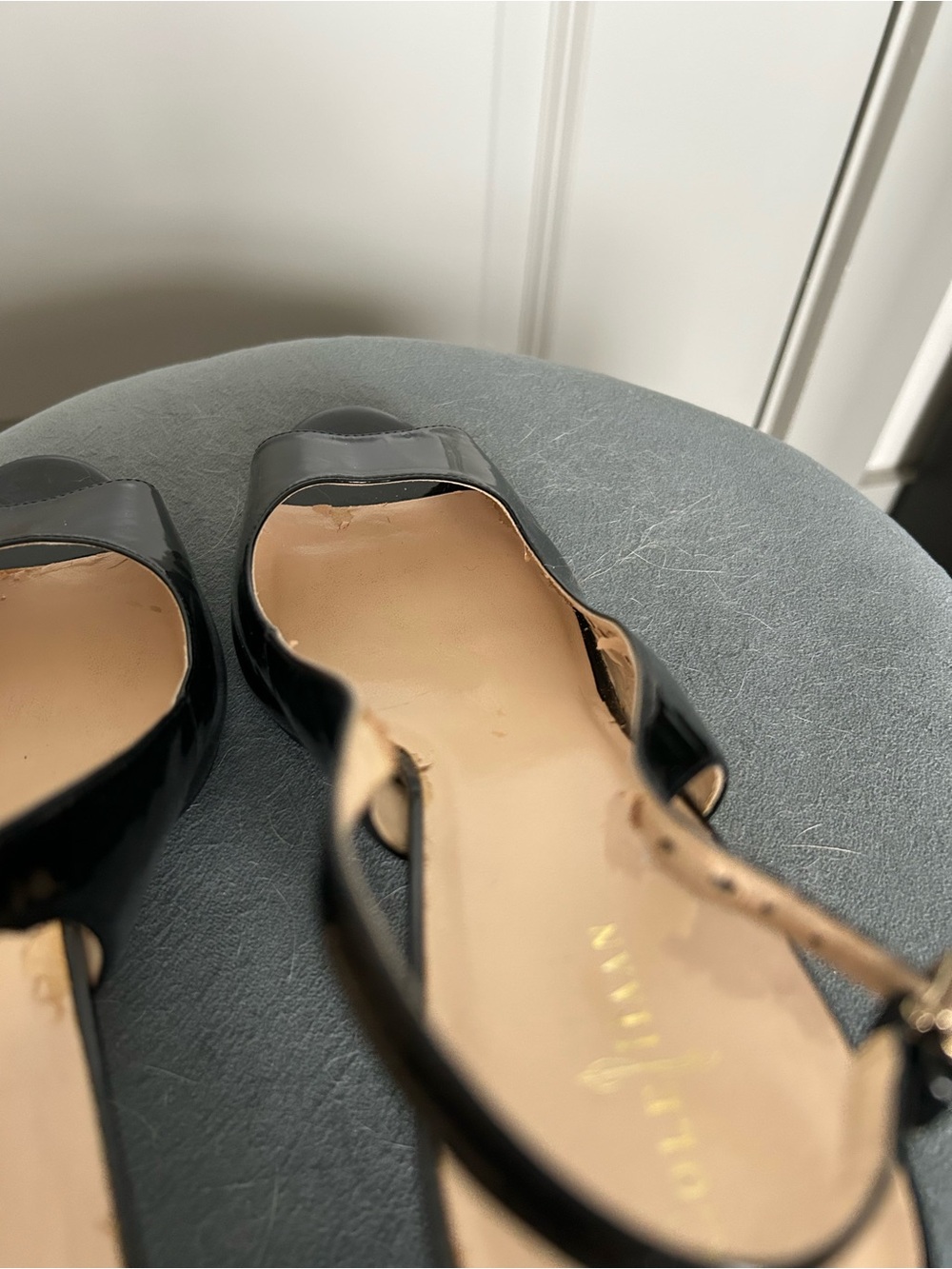 Cole Haan Black Patent Slingback Peep-Toe Heels - Picture 6 of 6